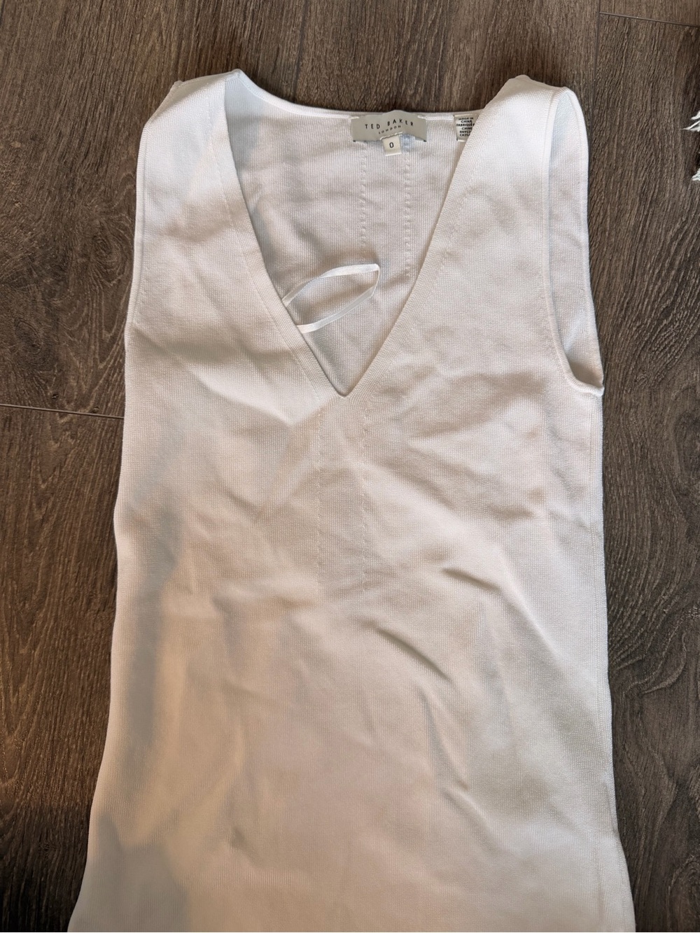 Ted Baker Cream V-Neck Sleeveless Tank Top